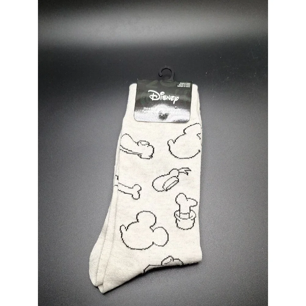 Disney Men’s Light Gray Character Crew Socks